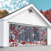 Aperturee - Aperturee Wood Grain Festive Christmas Vibe Garage Door Banner